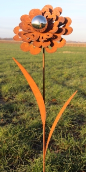 Gartenstecker Blume Sissi mit Edelstahlkugel